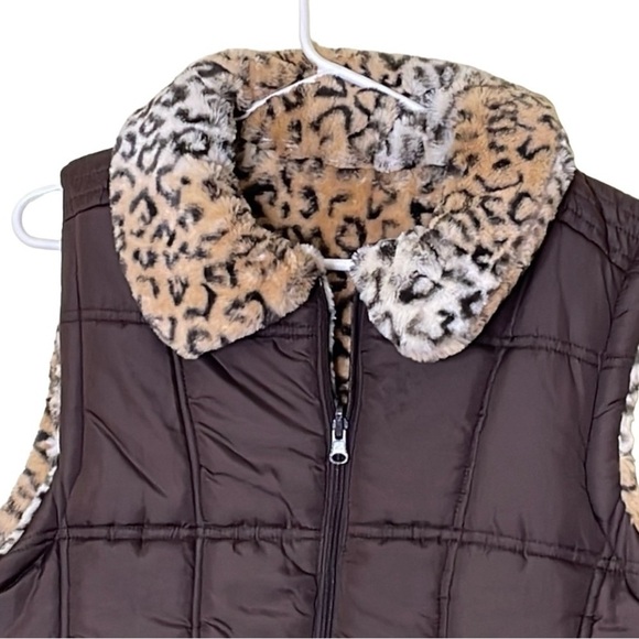 KC Collection Animal Print Reversible Vest Size XL - Picture 8 of 9